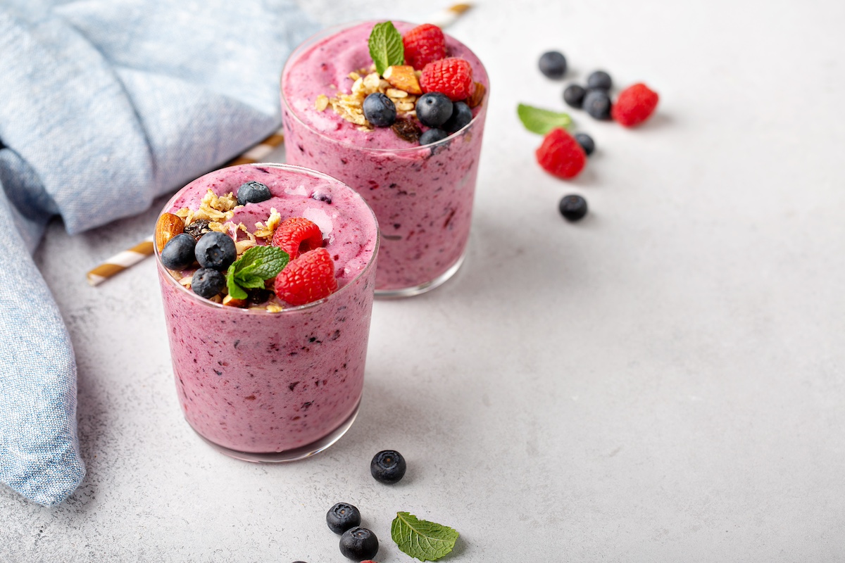 Batido de proteína de grillo y bayas